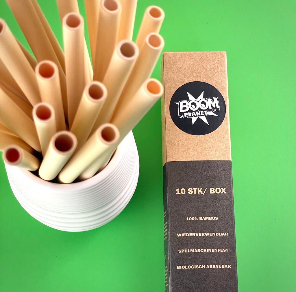 Premium Bambusstrohhalme 10 Stück - wiederverwendbar